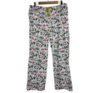 Old Navy Pajama Pant Tropical Fruit print Woman's size XL multicolor 100% cotton